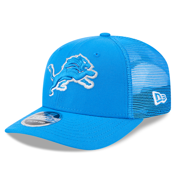 Detroit Lions New Era Trucker Evergreen 9SEVENTY Stretch-Snap Hat - Blue