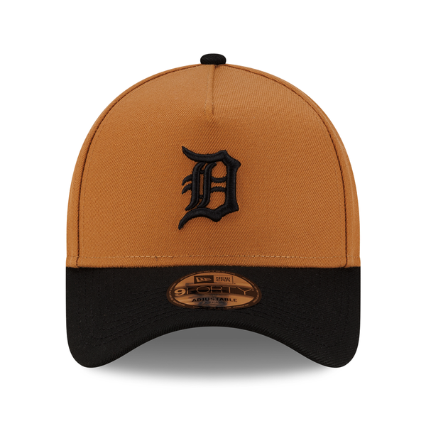 Detroit Tigers New Era 2Tone A-Frame 9FORTY Adjustable Hat - Light Bronze/Black