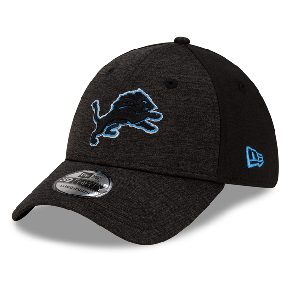 Detroit Lions New Era Kid's Shadow Tech 39THIRTY Flex Hat - Black