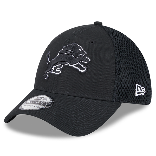 Detroit Lions New Era Monochrome Neo 39THIRTY Flex Hat - Black