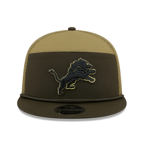 Detroit Lions New Era 2025 Salute to Service Split Panel 9FIFTY Snapback Hat - Dark Green