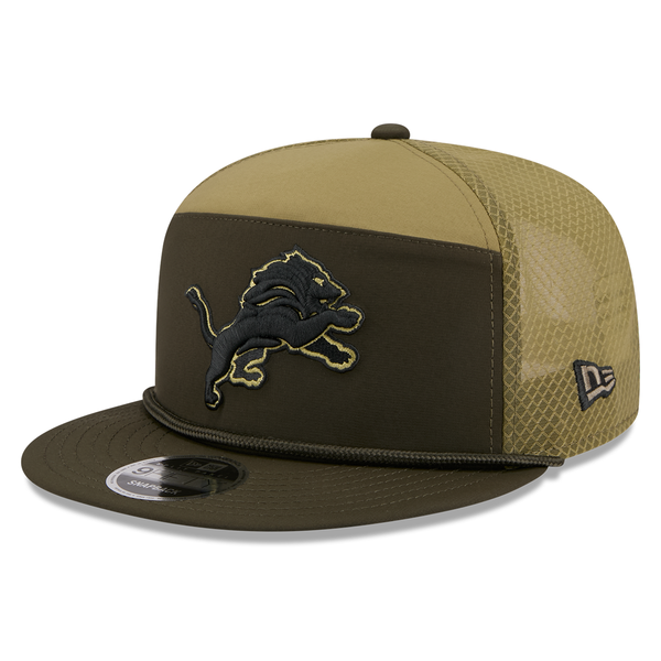 Detroit Lions New Era 2025 Salute to Service Split Panel 9FIFTY Snapback Hat - Dark Green