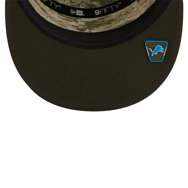 Detroit Lions New Era 2025 Salute to Service Split Panel 9FIFTY Snapback Hat - Dark Green