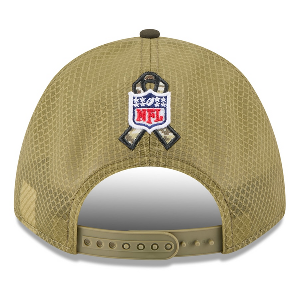 Detroit Lions New Era Youth 2025 Salute to Service A-Frame 9FORTY Adjustable Hat - Green/Dark Green