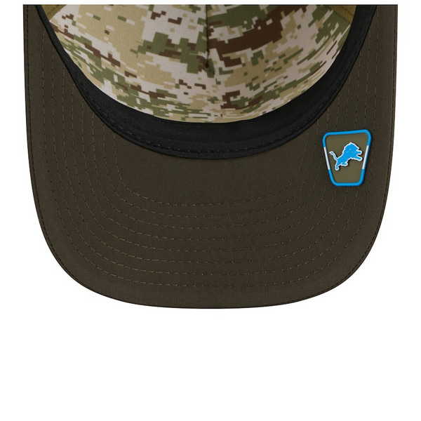 Detroit Lions New Era Youth 2025 Salute to Service A-Frame 9FORTY Adjustable Hat - Green/Dark Green