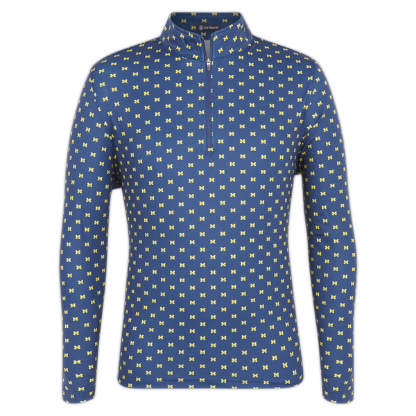 Michigan Wolverines Turtleson Alumni 1/4-Zip Pullover Top - Navy Michigan Wolverines Turtleson Alumni 1/4-Zip Pullover Top - Navy