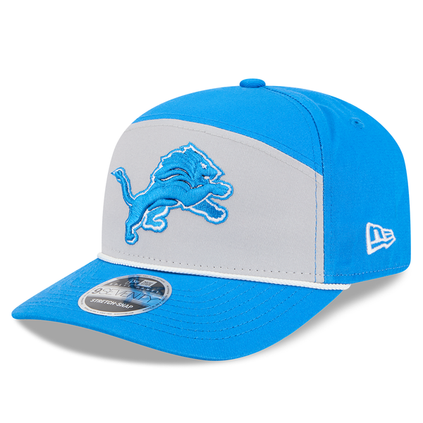 Detroit Lions New Era Split Panel 9SEVENTY Stretch-Snap Hat - Blue