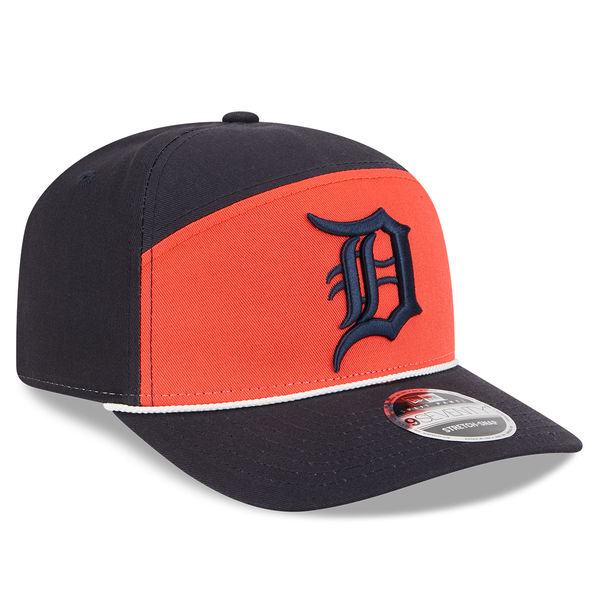 Detroit Tigers New Era Split Panel 9SEVENTY Stretch-Snap Hat - Navy