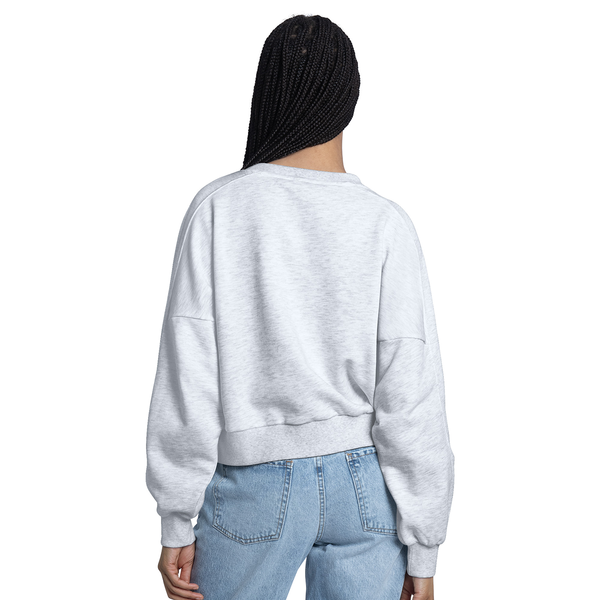 Detroit Lions G-III 4Her Women's Tackle Cropped Pullover Sweatshirt - Heather White