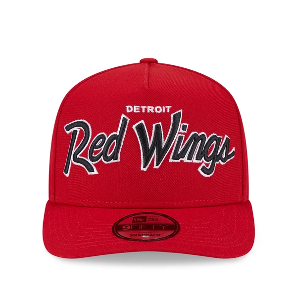Detroit Red Wings New Era Script A-Frame 9FORTY Adjustable Hat - Red
