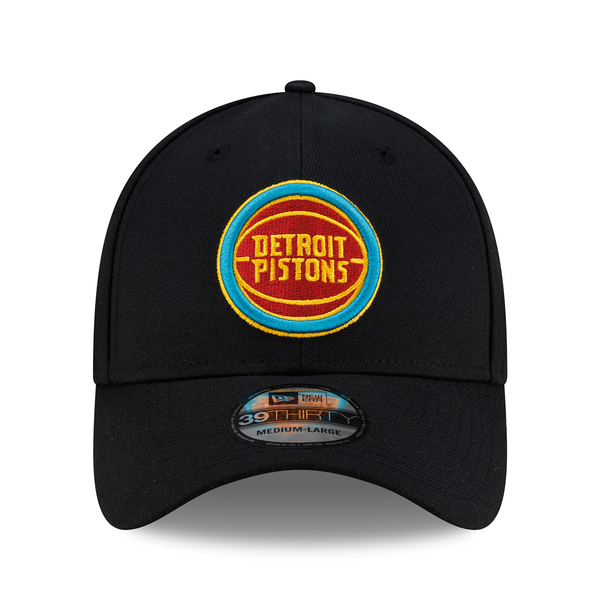 Detroit Pistons New Era Throwback 39THIRTY Flex Hat - Black