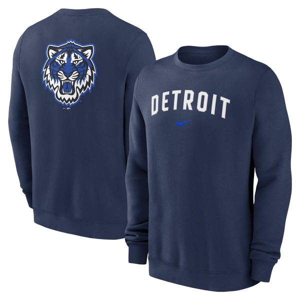 Detroit Tigers Nike City Connect 2-Hit Pullover Sweatshirt - Navy