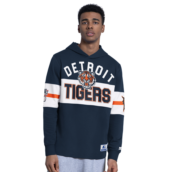 Detroit Tigers Starter Fullback Pullover Hoodie - Navy