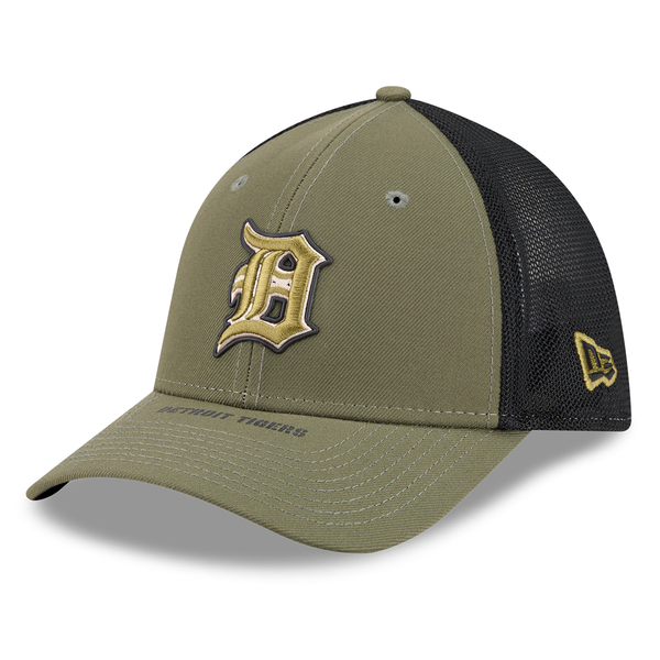 Detroit Tigers New Era 2026 Armed Forces Day 39THIRTY Flex Hat - Olive/Black