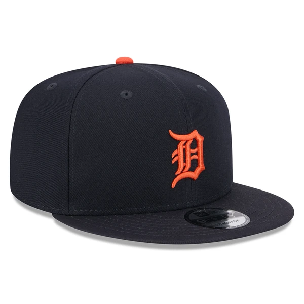 Detroit Tigers New Era Road 9FIFTY Snapback Hat-Navy