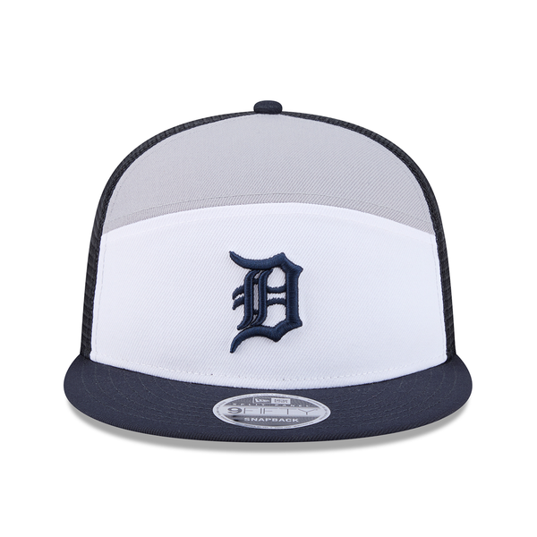 Detroit Tigers New Era Block Split Panel Trucker 9FIFTY Snapback Hat - Navy