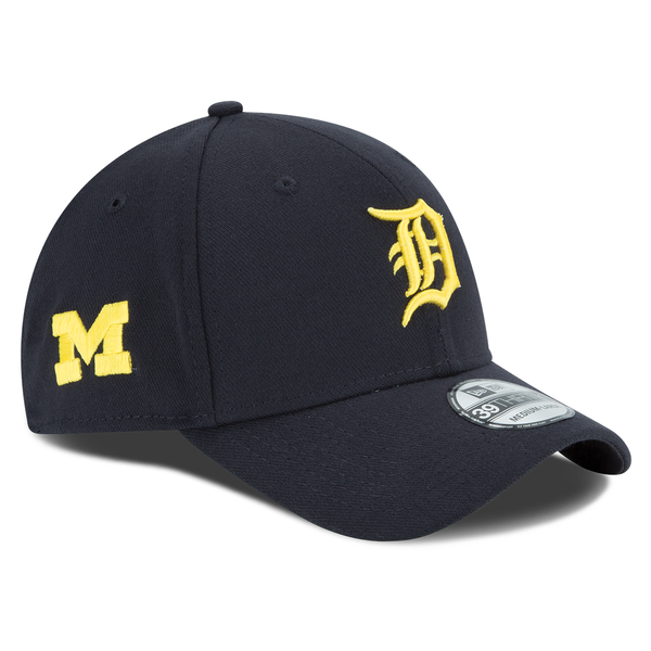 Detroit Tigers x Michigan Wolverines New Era Co-Branded 39Thirty Flex Hat -  Navy