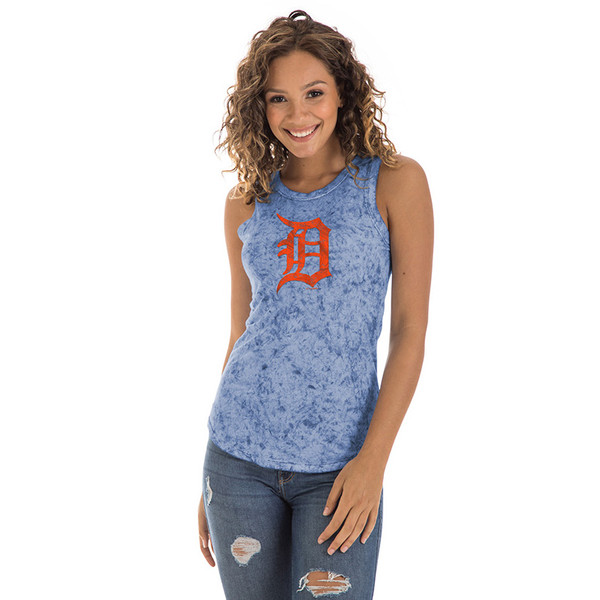 New Era Detroit Tigers Women's Navy Mineral Dye Jersey Tank Top