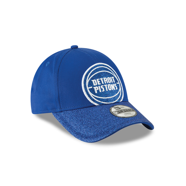 New Era Detroit Pistons Kid's Blue 9Forty Shimmer Shine 2 Adjustable Hat