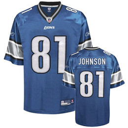Reebok Detroit Lions Blue Calvin Johnson Replica Jersey - Gameday