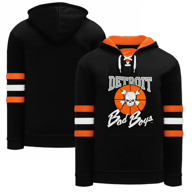 Detroit Bad Boys Laced Pullover Hoodie - Black