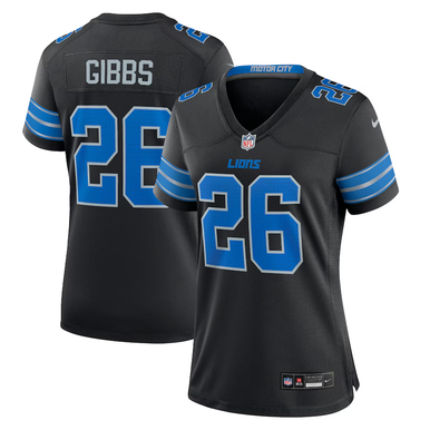 Detroit Image Ico Jahmyr Gibbs Detroit Lions Nike Women's Alternate Game Jersey - Black