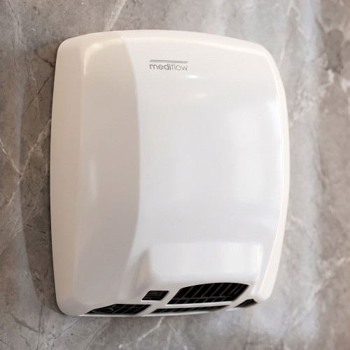 Hand Dryer White Steel Sensor Operated 2750W 33cm