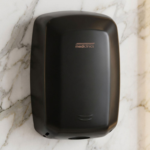 Hand Dryer Black Steel Sensor Operated 1500W 33cm
