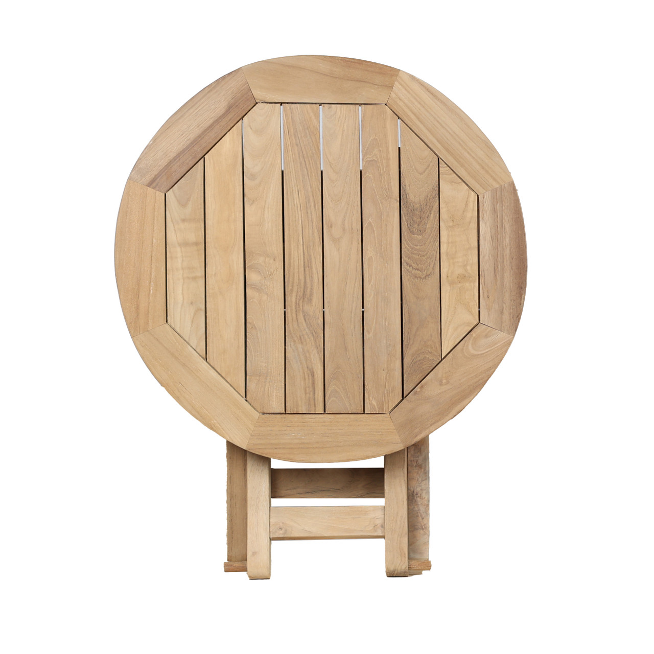 RRI Goods Premium Grade A Teak Wood Folding Round Coffee Table with X ...