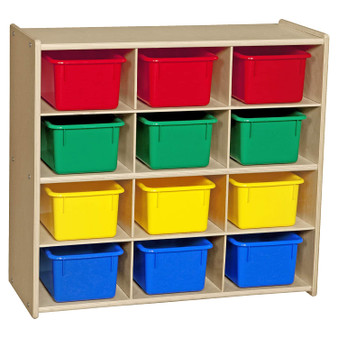 Contender 12-Cubby Storage Unit with Colorful Bins- RTA