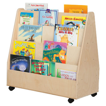 Contender Fully Assembled Double-Sided Book Cart On Wheels