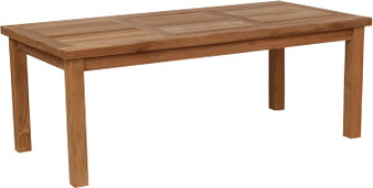 RRI Goods Premium Grade A Teak 48x24 Wood Coffee Table with Shelf, Natural