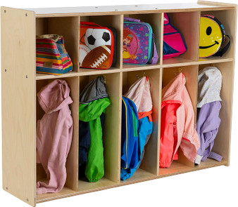 RRI Goods 5-Section Classroom Coat Locker and Backpack Hanger