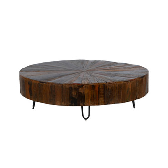 Round Jungle Wood Coffee Table 34x34