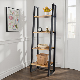 4-Tier Storage Industrial Ladder Bookshelf
