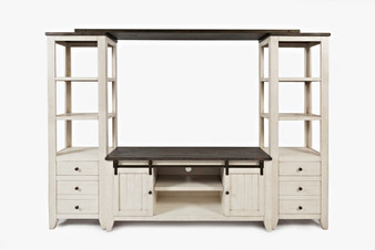 Reclaimed Pine 22" Bookcase Pier with Shelves and Storage Drawers