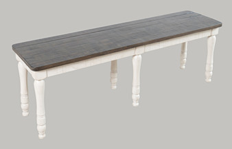 Reclaimed Pine 54" Dining Bench with Turned Legs, Rustic Finish