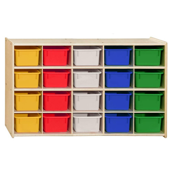 Contender 20 Cubby Storage Shelf with 20 Assorted Trays