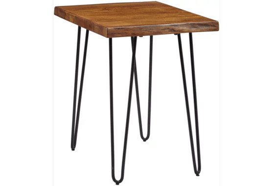 Nature's Edge 24" Solid Acacia Wood Occasional Chairside Square Table