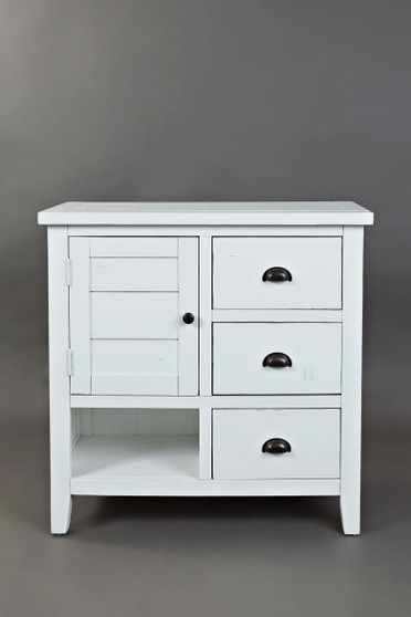 Rustic Distressed Solid Wood Accent Chest, Distressed Weathered White