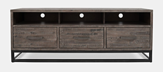 Meridian Distressed Solid Wood Media Unit TV Stand