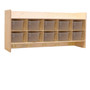Contender 10 Section Wall Hanging Shelf with Clear Bins