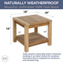 RRI Goods Teak Wood Side Table with Storage - 18"