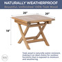 RRI Goods Teak Wood Square Outdoor Patio Coffee Table with Folding Legs-20”