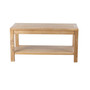 RRI Goods Premium Grade A Teak Wood Coffee Table with Shelf, Natural
