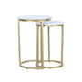 RRI Goods Modern Round Nesting Side Tables Set of 2, Sturdy Gold Metal Frame and Marble Table Top