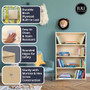 RRI Goods Montessori Birch Wood Folding Bookcase with Casters