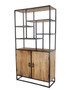 75" Tall Industrial Display Bookshelf with Bottom Storage Cabinet