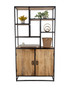 75" Tall Industrial Display Bookshelf with Bottom Storage Cabinet