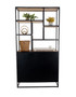 75" Tall Industrial Display Bookshelf with Bottom Storage Cabinet